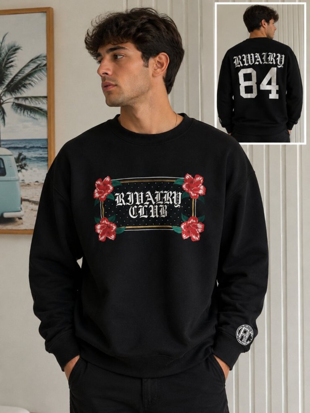 Men’s Rivalry Club Sweatshirt – 100% Cotton – Size L